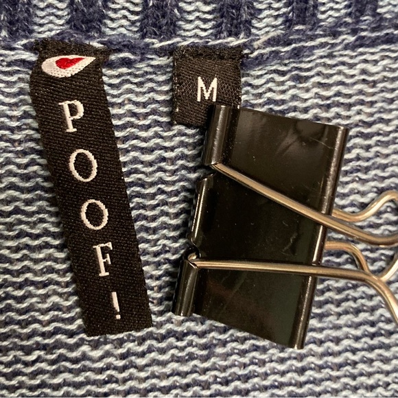 NWOT Poof! Open Cardi dropped shoulder Oversized collar Color:Blue Denim; Size M - Picture 9 of 11